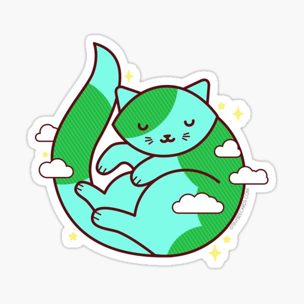 Planet Earth Cat - Purrth Sticker