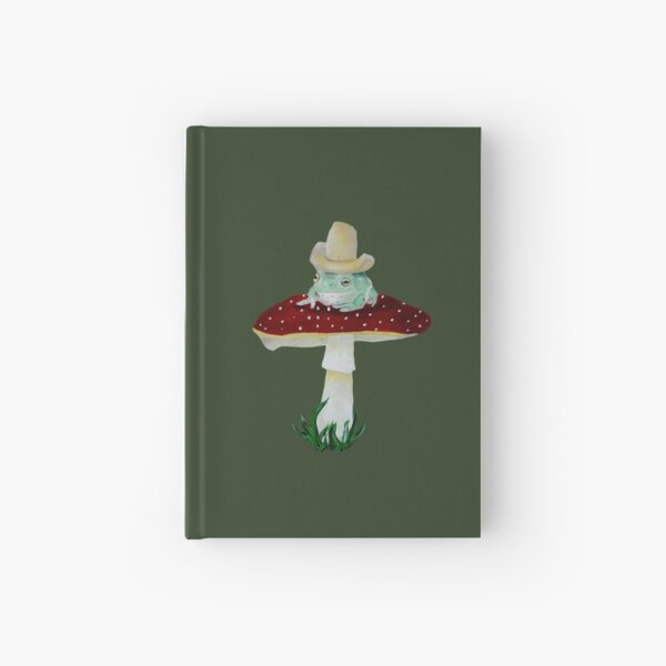 Cowboy Frog on a Mushroom (Transparent Background) Hardcover Journal