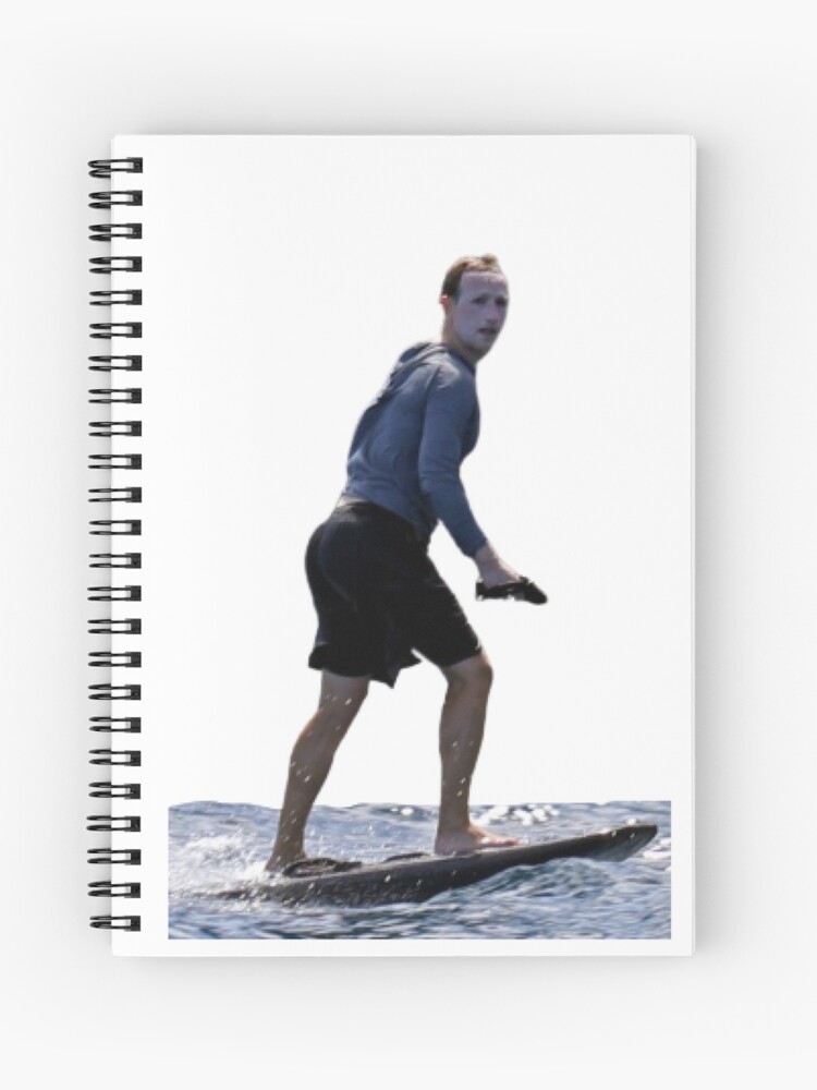 Mark Zuckerberg Surfing Spiral Notebook By 442b Redbubble