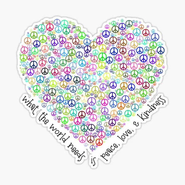 Hippie Peace Love Kindness Design' Sticker