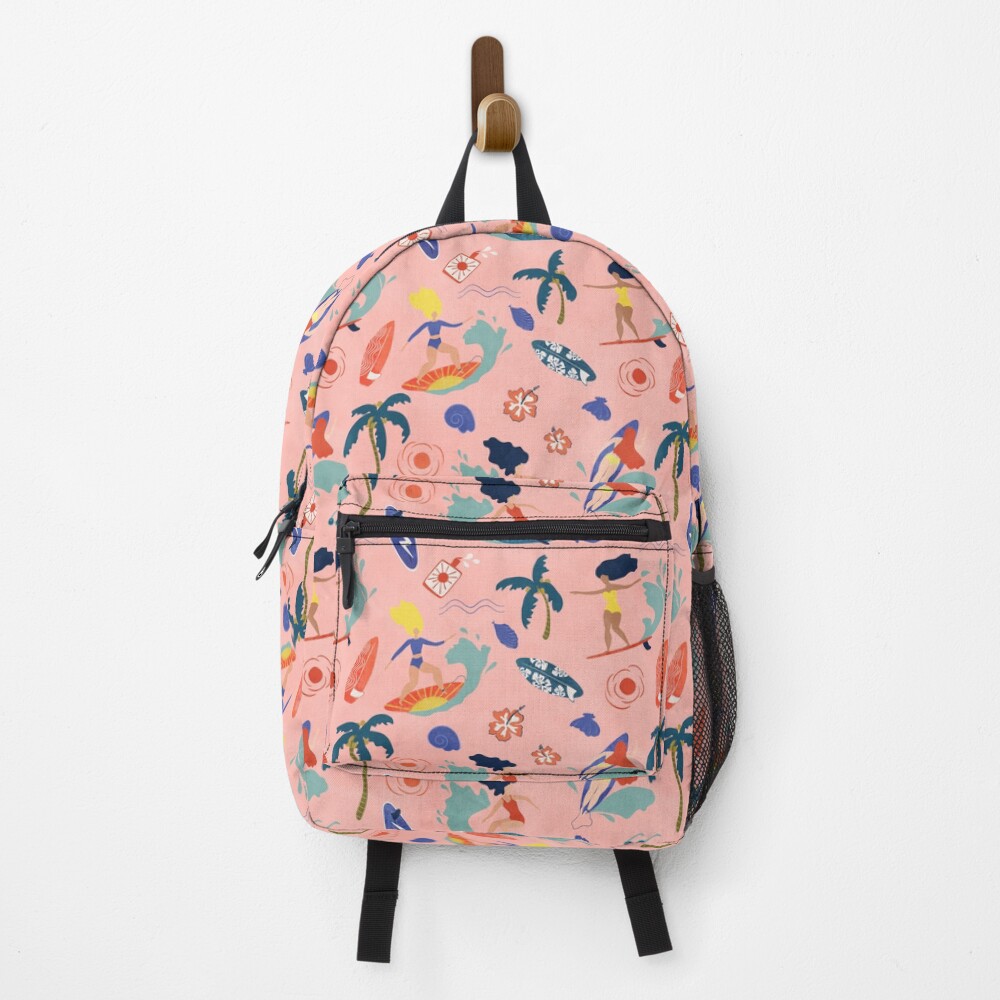 Surfing Girl pink Backpack