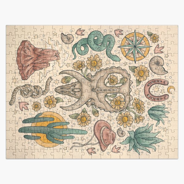 Artikel-Vorschau von Die Wüstensonnenblumen | Dinosaurier-Südwest-Abenteuerkunst | Naturhistorischer Forscher, designt und verkauft von OMEGAFAUNA.
