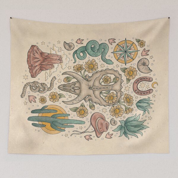 Item preview, The Desert Sunflowers | Dinosaur Southwest Adventure Art | Natural History Explorer designed and sold by OMEGAFAUNA.