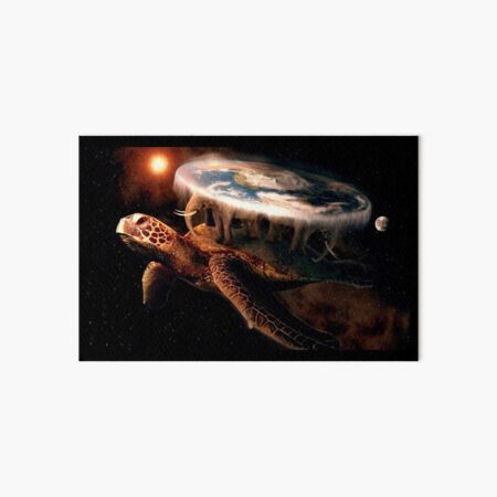 Flat Earth Turtle Art Board Print