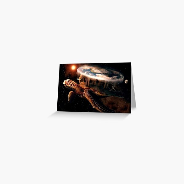 Flat Earth Turtle Greeting Card