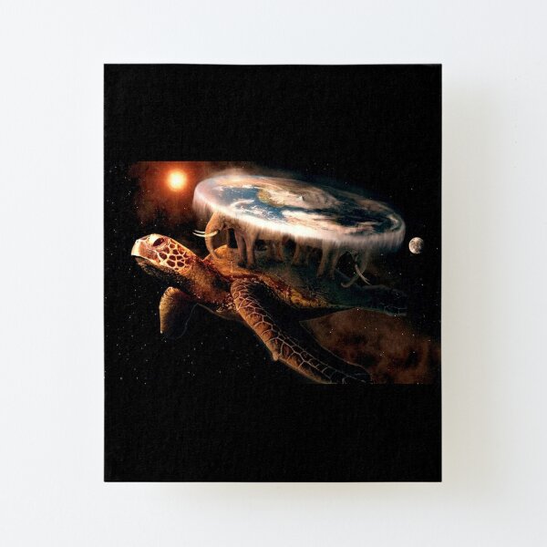 Flat Earth Turtle Canvas Mounted Print