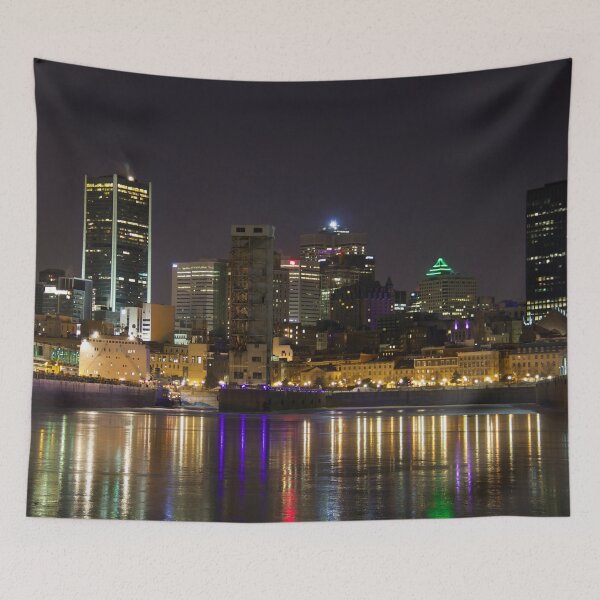 Item preview, Montreal Old Port at night designed and sold by louishay.