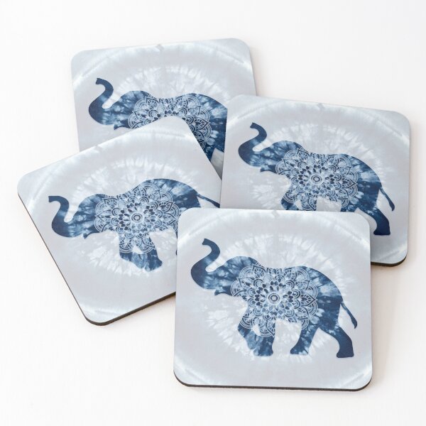 Item preview, Elephant Indigo Blue Batik Mandala tie dye designed and sold by Glimmersmith.
