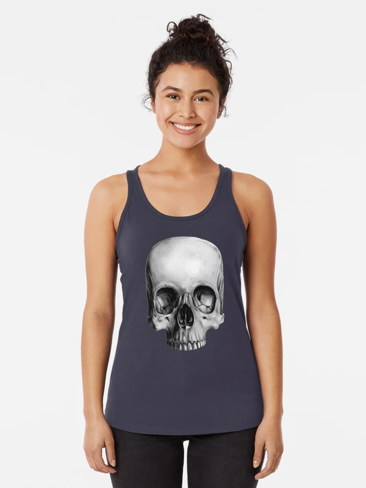 Women's Floral Skull Racerback Tank Top - Boredwalk