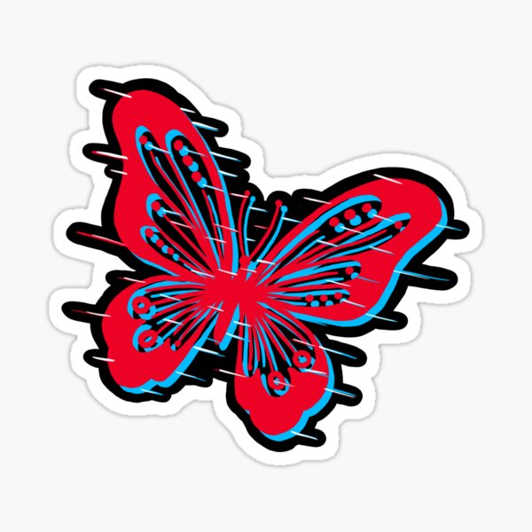 Edgy Butterfly Sticker For Sale By Katschuetz Redbubble