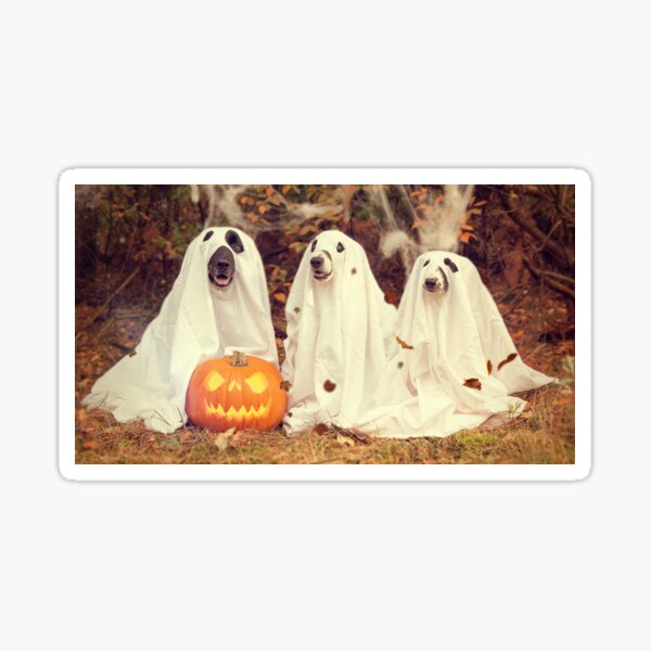 Halloween Ghost Puppers / Dogs in Costume Sticker