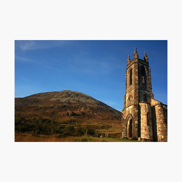 Dunlewey Church and Mount Errigal Photographic Print