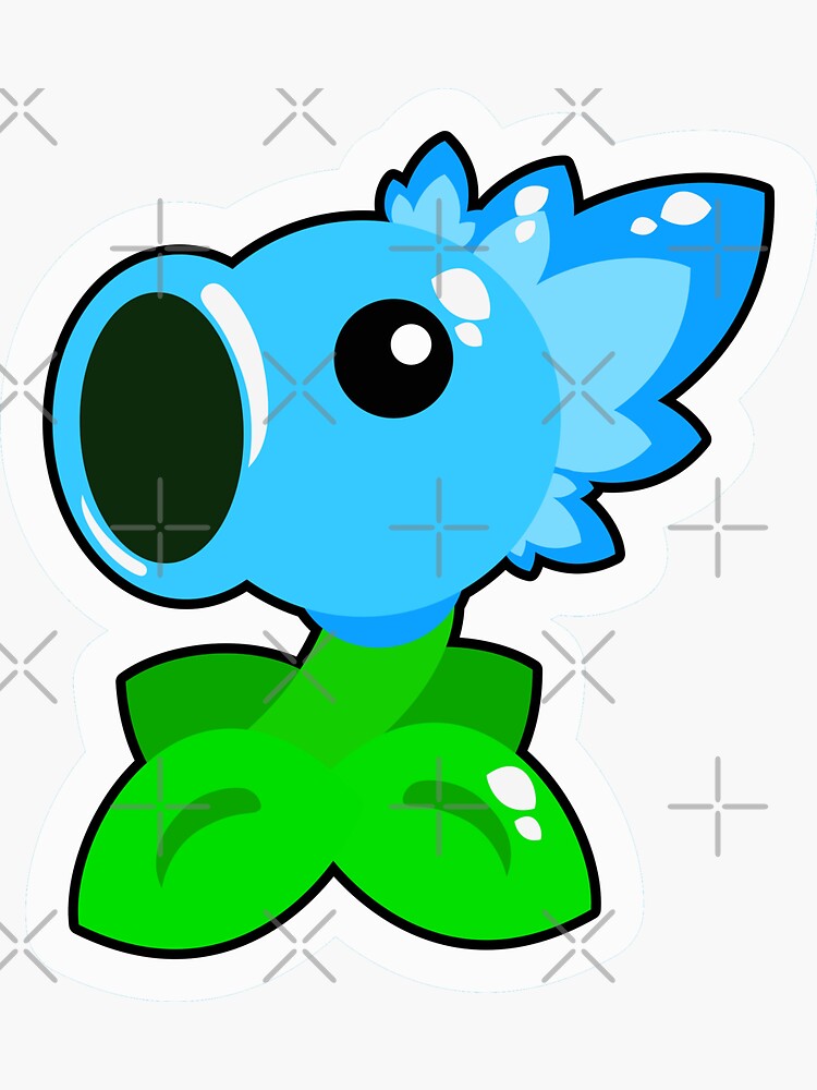 "Snow peashooter " Sticker for Sale by PolkaDotPaint Redbubble