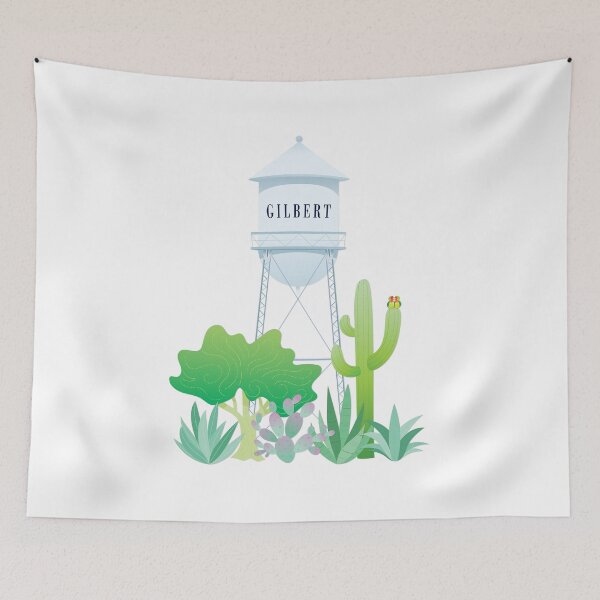 Item preview, Gilbert Arizona Water Tower & Cactus designed and sold by DreamBoxArt.