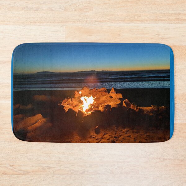 Item preview, Rincon Beach California - Blue Sky and Ocean with Campfire designed and sold by Jungleful33.