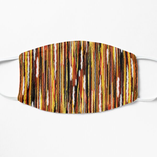 Red, white, black, yellow, orange vertical lines Mask