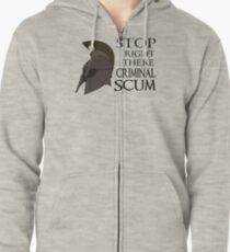 Oblivion - Stop Right There Criminal Scum! Zipped Hoodie