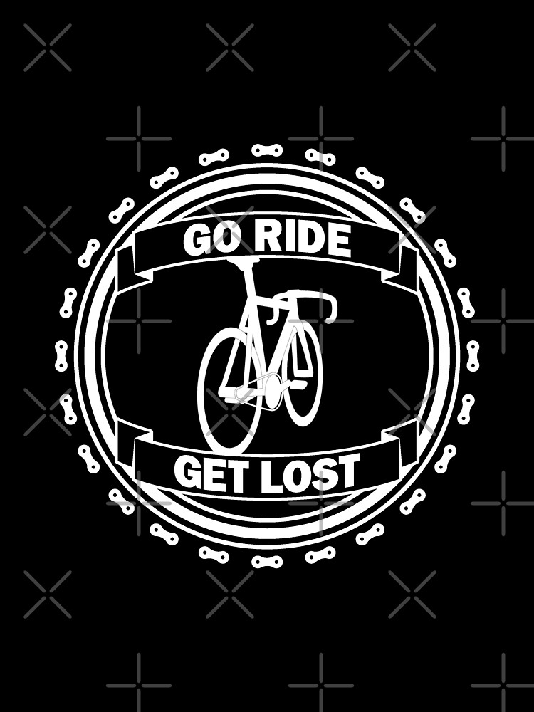 Thumbnail 3 of 3, Scarf, Go Ride Get Lost Bicycle Chain Logo White designed and sold by RabeDesigns.