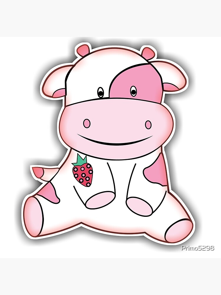 "Strawberry Cow | Cute strawberry Cow | Baby Cow" Canvas Print by