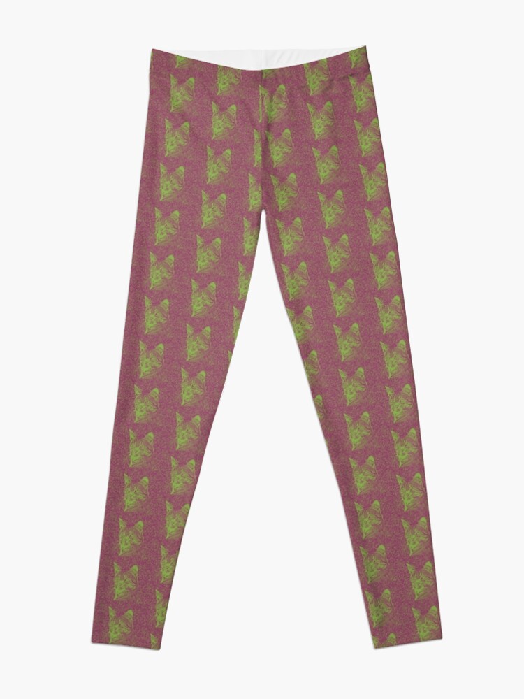 Alternate view of Portrait of cat, ninja Cat Sensei. 8-bit. Leggings