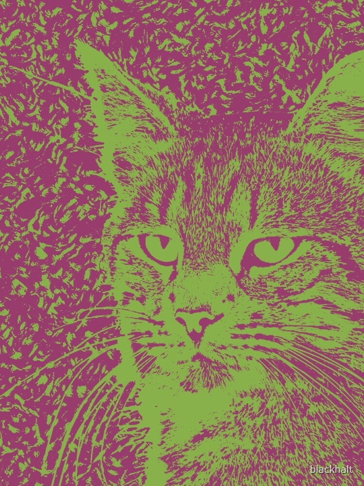 Portrait of cat, ninja Cat Sensei. 8-bit. by blackhalt