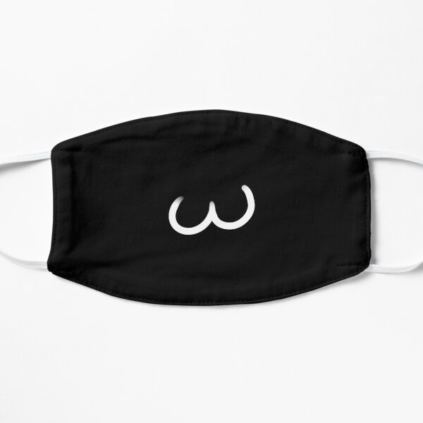 black bar with cat smile Flat Mask