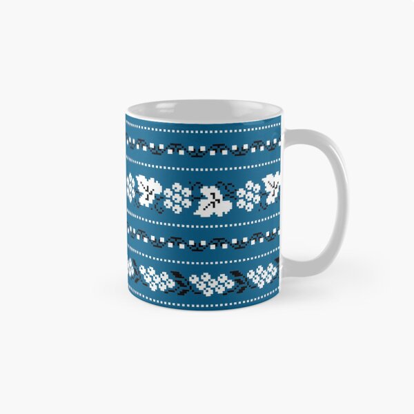 Item preview, Ethno Ukrainian Pattern - Grape Guelder rose Oak - Symbol Horizontal - Large Scale - Blue Pastel designed and sold by GrandTartaria.
