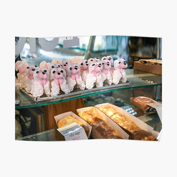 Haifa, Israel. Poodles in a Bakery. Poster