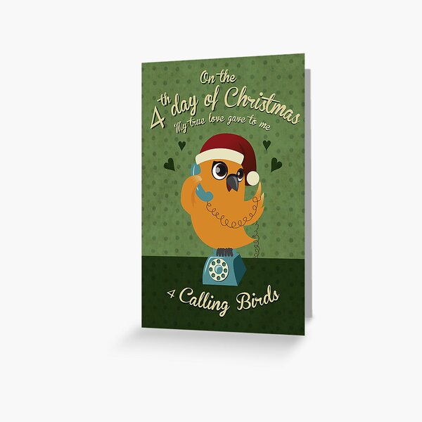 The Fourth Day of Christmas Greeting Card