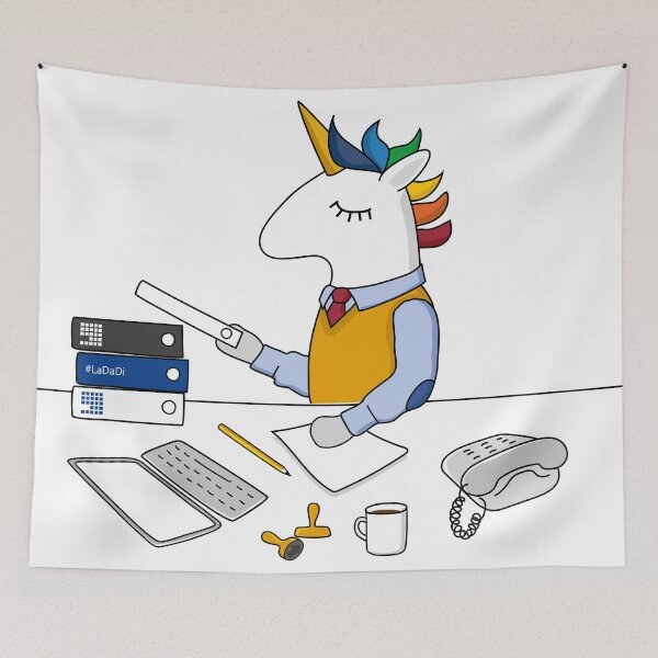 Item preview, old school office unicorn designed and sold by LaDaDi.