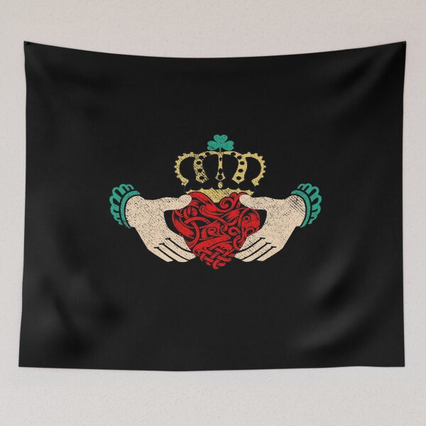 Item preview, Irish Claddagh Ring Love Loyalty Friendship Celtic Pattern Distressed designed and sold by funnytshirtemp.