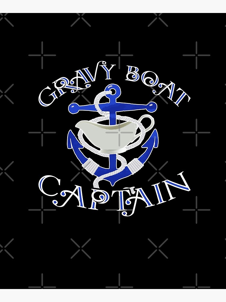 "Gravy Boat Captain Funny Gravy Lovers Boat Anchor with Anchor Rope Maritime Design" Apron for