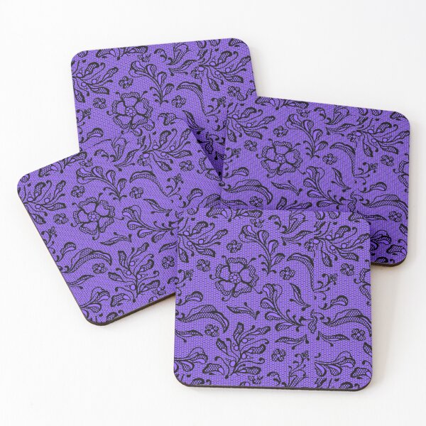 Item preview, Black Lace on Purple Background designed and sold by AtarangiDesigns.