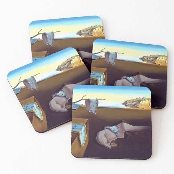 Salvador Dali The Persistence of Memory 1931 Artwork, Wall Art, Prints, Posters, Tshirts, Men, Women, Kids Coasters (Set of 4)