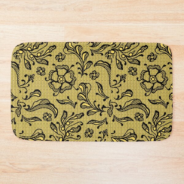 Item preview, Black Lace on Yellow Background designed and sold by AtarangiDesigns.