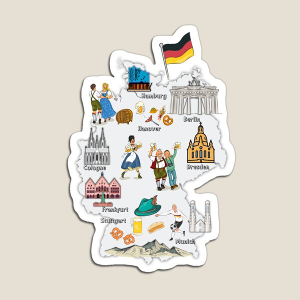 Item preview, Deutschlandkarte, DEUTSCHLAND Sehenswürdigkeiten Karte große Städte DEUTSCHLAND nationale Symbole, Sehenswürdigkeiten und Oktoberfest designed and sold by mashmosh.