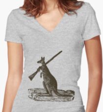 Kangaroo Shotgun Women's Fitted V-Neck T-Shirt