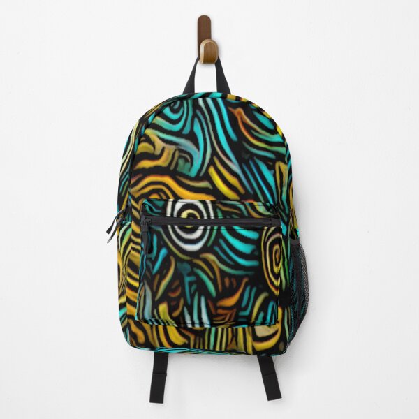 Item preview, PSYCHEDELIC FLOWER HAND DRAWN IN YELLOW AND TEAL AND AQUA  designed and sold by Artistree.