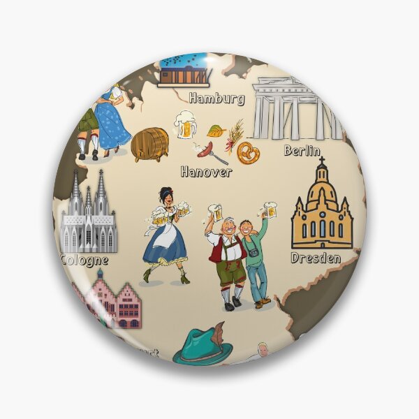 Item preview, Germany Landmark Map, Oktoberfest, famous landmarks on Germany map designed and sold by mashmosh.
