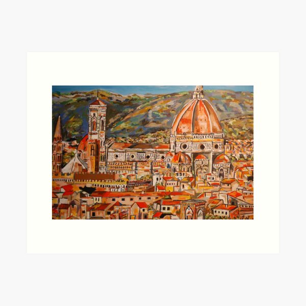 Item preview, City of Florence Landscape designed and sold by davidjewkesart.