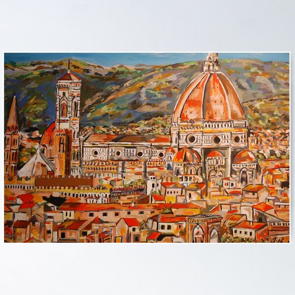Item preview, City of Florence Landscape designed and sold by davidjewkesart.