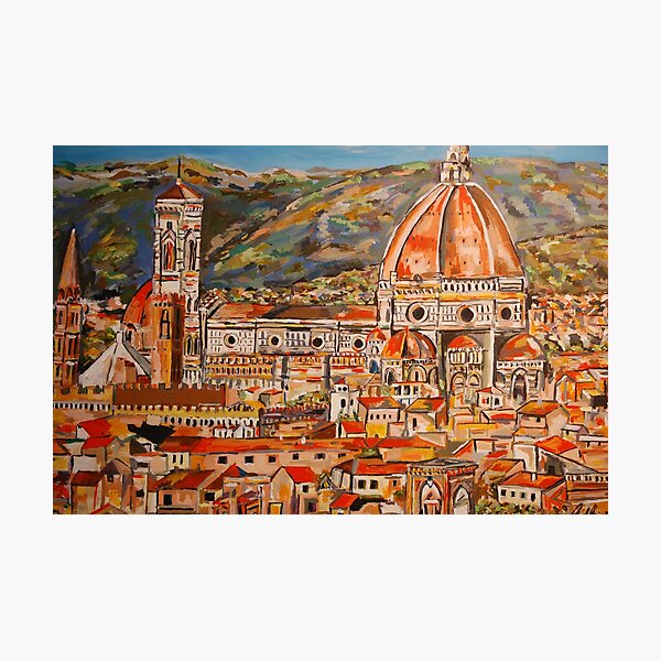 Item preview, City of Florence Landscape designed and sold by davidjewkesart.