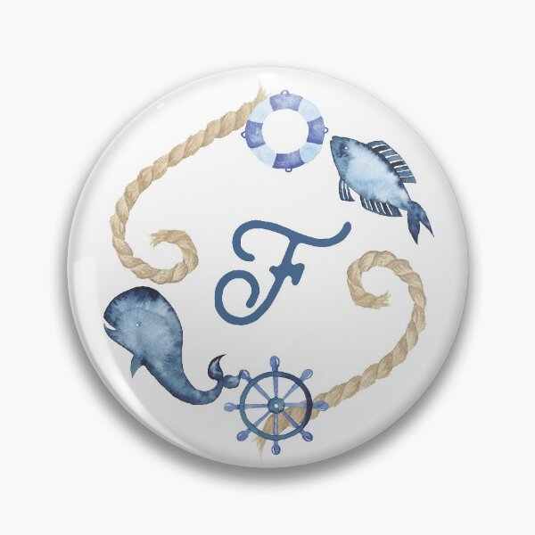 Coastal Initial Wreath F Pin