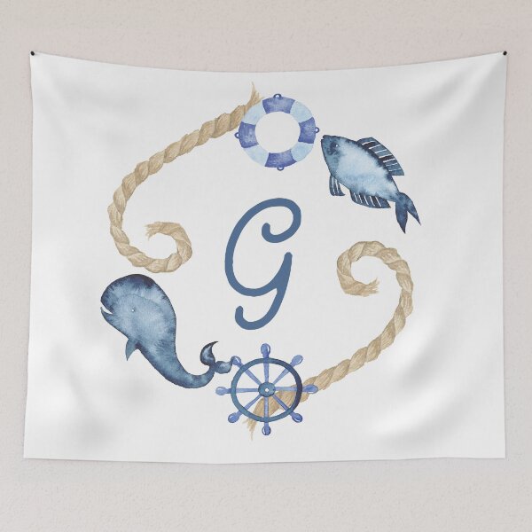 Item preview, Coastal Initial Wreath G designed and sold by limeandcedar.