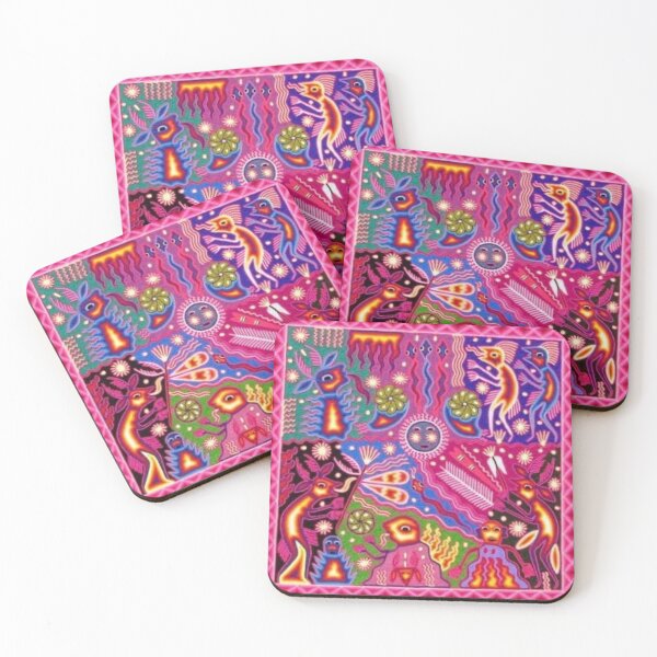 Item preview, Pink Huichol style print designed and sold by Hecho con Acento .