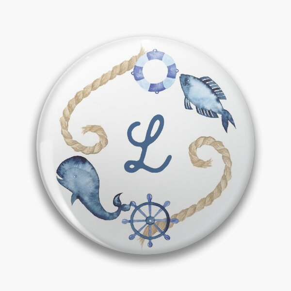 Coastal Initial Wreath L Pin