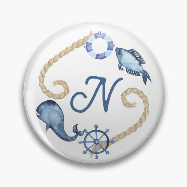 Coastal Initial Wreath N Pin