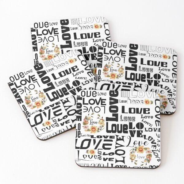 Item preview, BEAUTIFUL WORDSMITH - LOVE TYPOGRAPHY WITH SUNFLOWERS FLORAL WREATHS AND SINGLE FLOWERS designed and sold by Artistree.