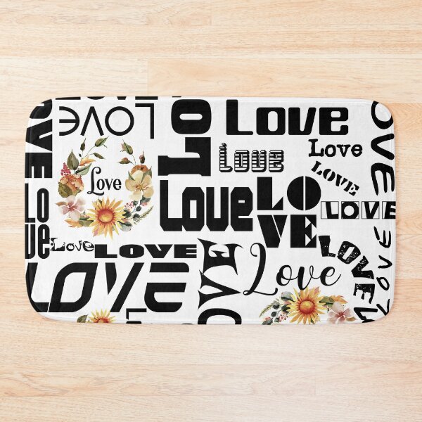 Item preview, BEAUTIFUL WORDSMITH - LOVE TYPOGRAPHY WITH SUNFLOWERS FLORAL WREATHS AND SINGLE FLOWERS designed and sold by Artistree.