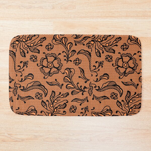 Item preview, Black Lace on Orange Background designed and sold by AtarangiDesigns.